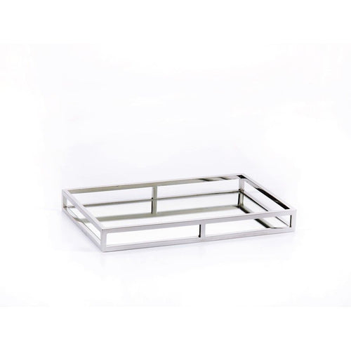 721794191438 - 16-Inch Long Venturi Rectangular Mirrored Tray